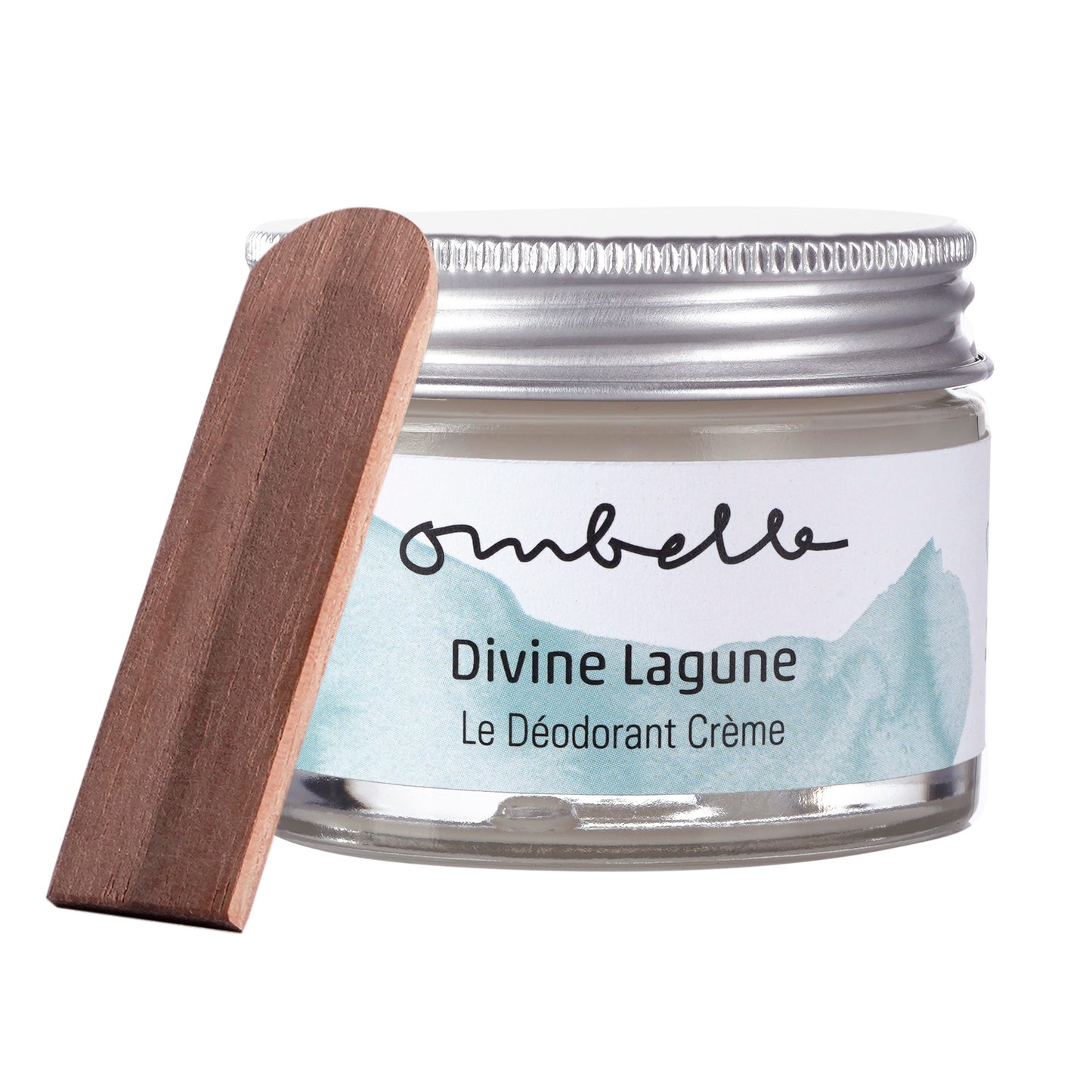 Ombelle Divine Lagune 35g Bio Creme Deo im Glastiegel mit Metalldeckel Shea Butter unraffiniert Fair Trade ohne Aluminiumsalze.
